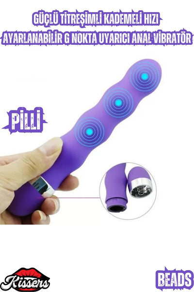 Anal Beads Güçlü Titreşimli Kademeli Hızı Ayarlanabilir G Nokta Uyarıcı Anal Vibratör