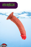 Ultra Yumuşak Damarlı Doku Çift Katmanlı Silikon Gerçekçi Testissiz Dildo Penis 17 Cm