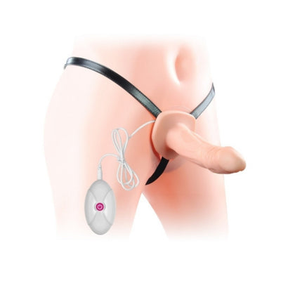 Strap On Belden İçi Boş Bağlamalı Çift Taraflı Penis Dildo 19 Cm