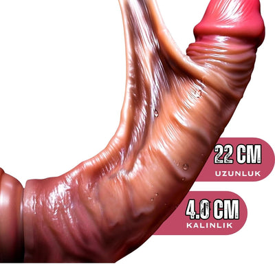 Ultra Realistik Esnek Kayar Deri Eğilip Bükülebilir Skin Ten Dildo 22 Cm