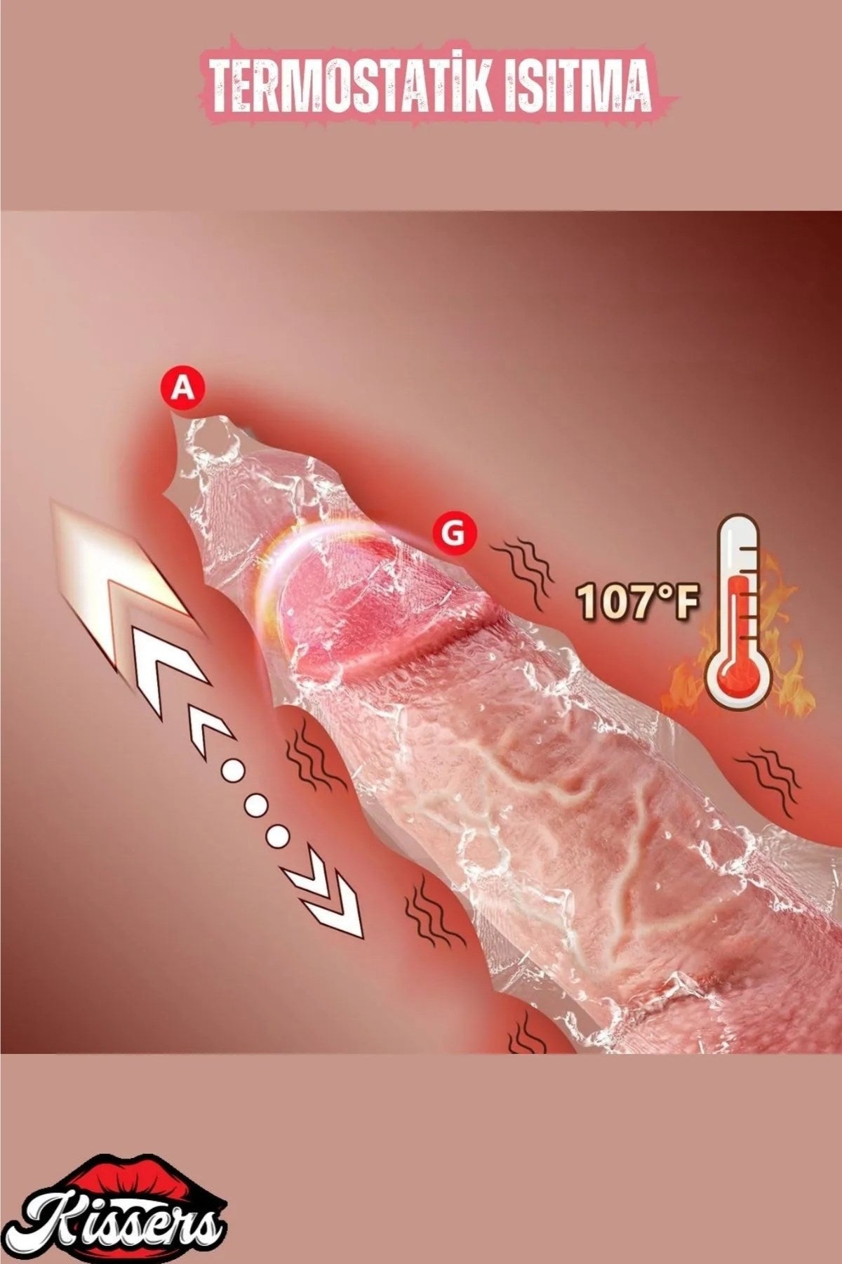 Gerçekçi Kalın Damarlı İleri Geri Hareketli Isıtmalı G Nokta ve Klitoris Uyarıcı Dildo Penis 21 Cm