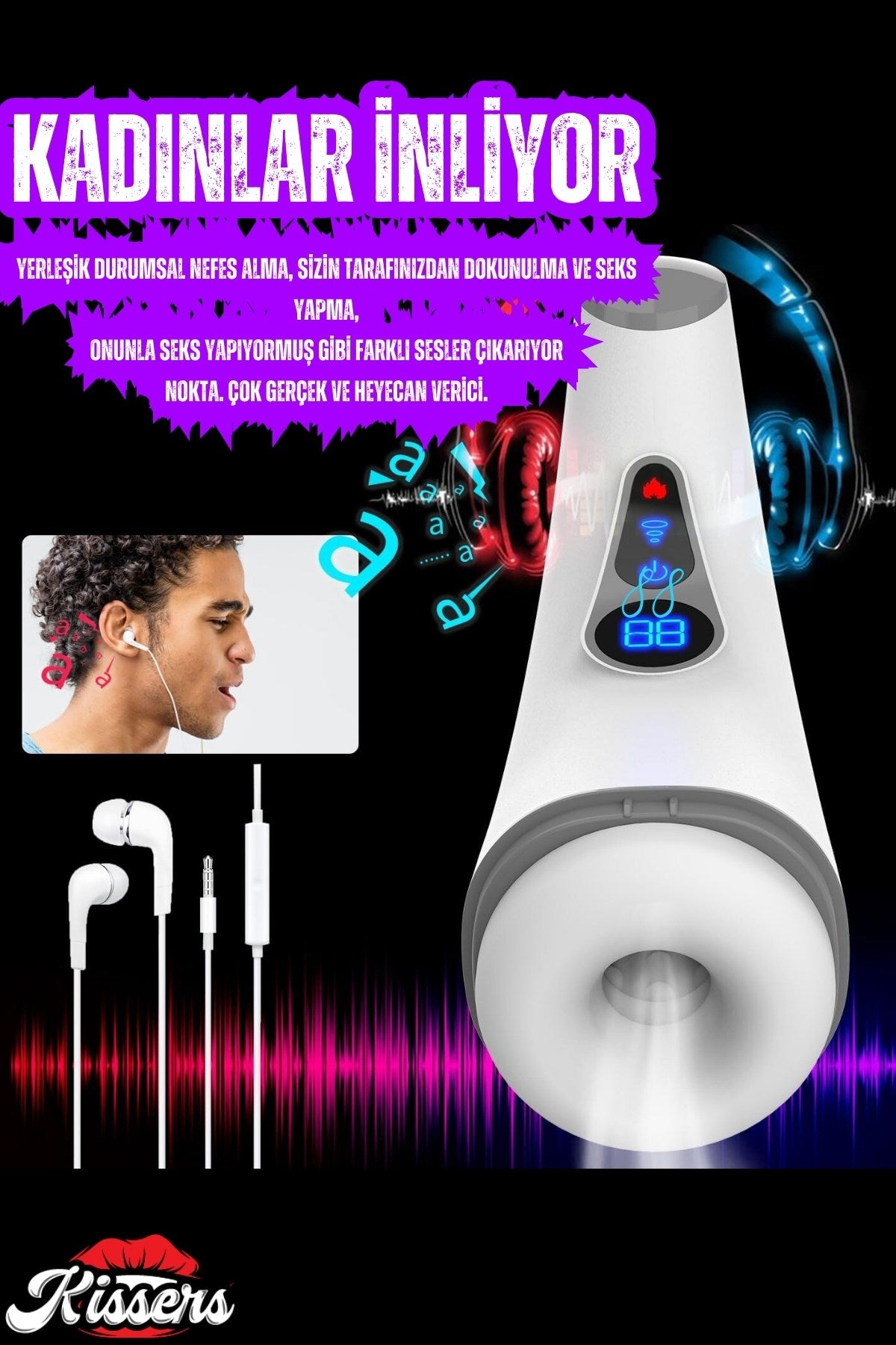 Akıllı Isıtmalı İnleme Sesli Emiş ve Titreşim Özellikli Suni Vajina Lcd Ekranlı Otomatik Mastürbatör