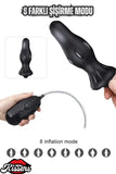 4 Farklı Başlıklı 8 Şişirme 6 Titreşim Modlu Şarjlı Şişirilebilir Anal Set