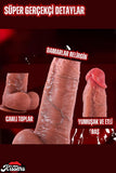 Ultra Yumuşak Dokulu İleri Geri Hareketli Isıtmalı Titreşimli Kalın Dildo Penis Vibratör 22 Cm