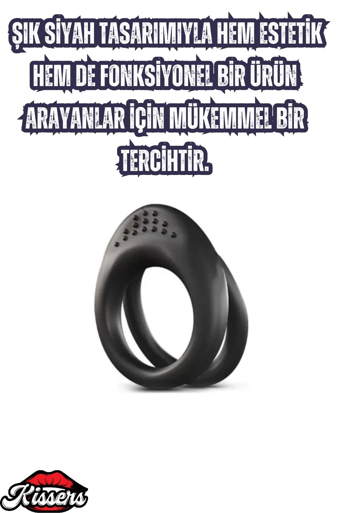 Klitoris Uyarıcı Tırtıklı Siyah Penis Yüzüğü Esnek Sağlam Silikon Testis ve Penis Halkası