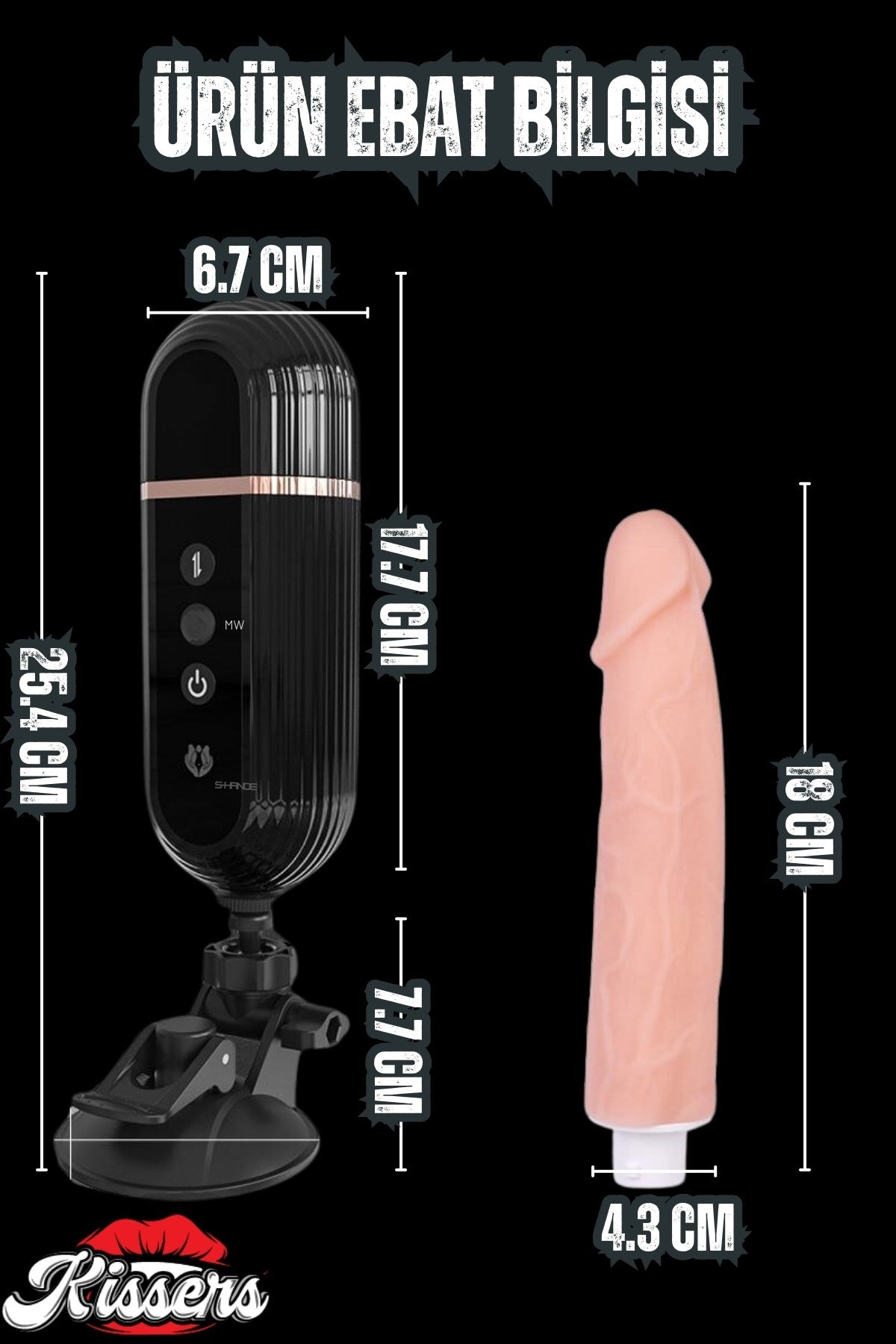 Sex Makinesi Vantuzlu Isıtmalı Titreşimli ve 360° Dönme Hareketli Yapay Penis Dildo Vibratör 33 Cm