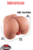 Gerçekçi Isıtmalı Titreşimli Realistik Çift Girişli Anal Vajinal Mastürbatör Manken Kalça 1.1 Kg