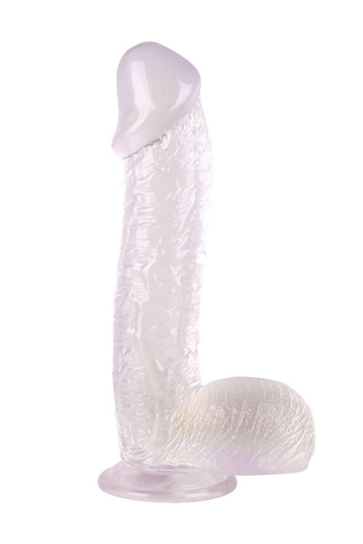 Ultra Realistik Eğilip Bükülebilir G Noktası Ve Klitoris Uyarıcı Dev Beyaz Jel Penis Dildo 28 Cm