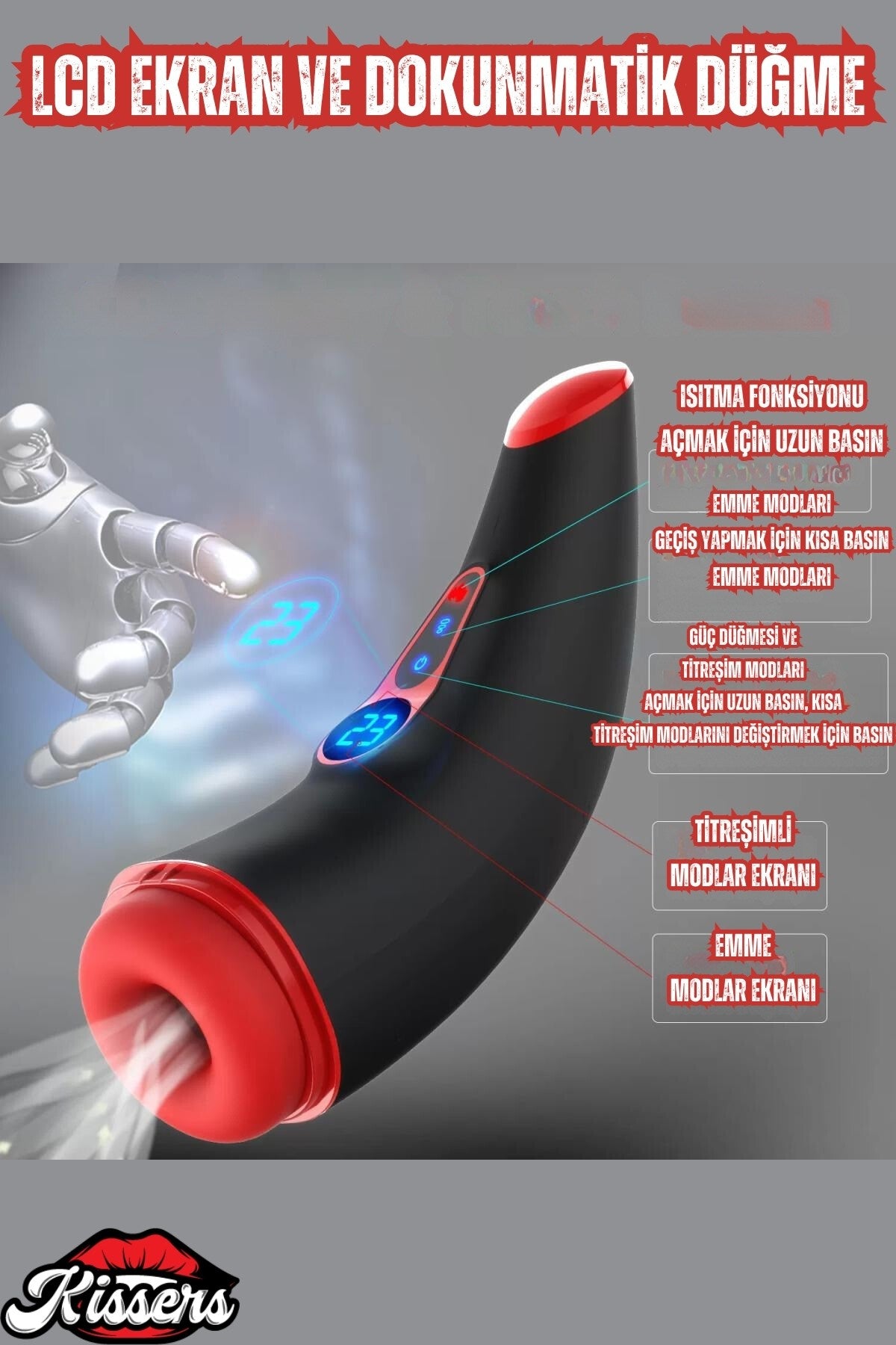 Akıllı Isıtmalı İnleme Sesli Emiş ve Titreşim Özellikli Suni Vajina Lcd Ekran Otomatik Mastürbatör