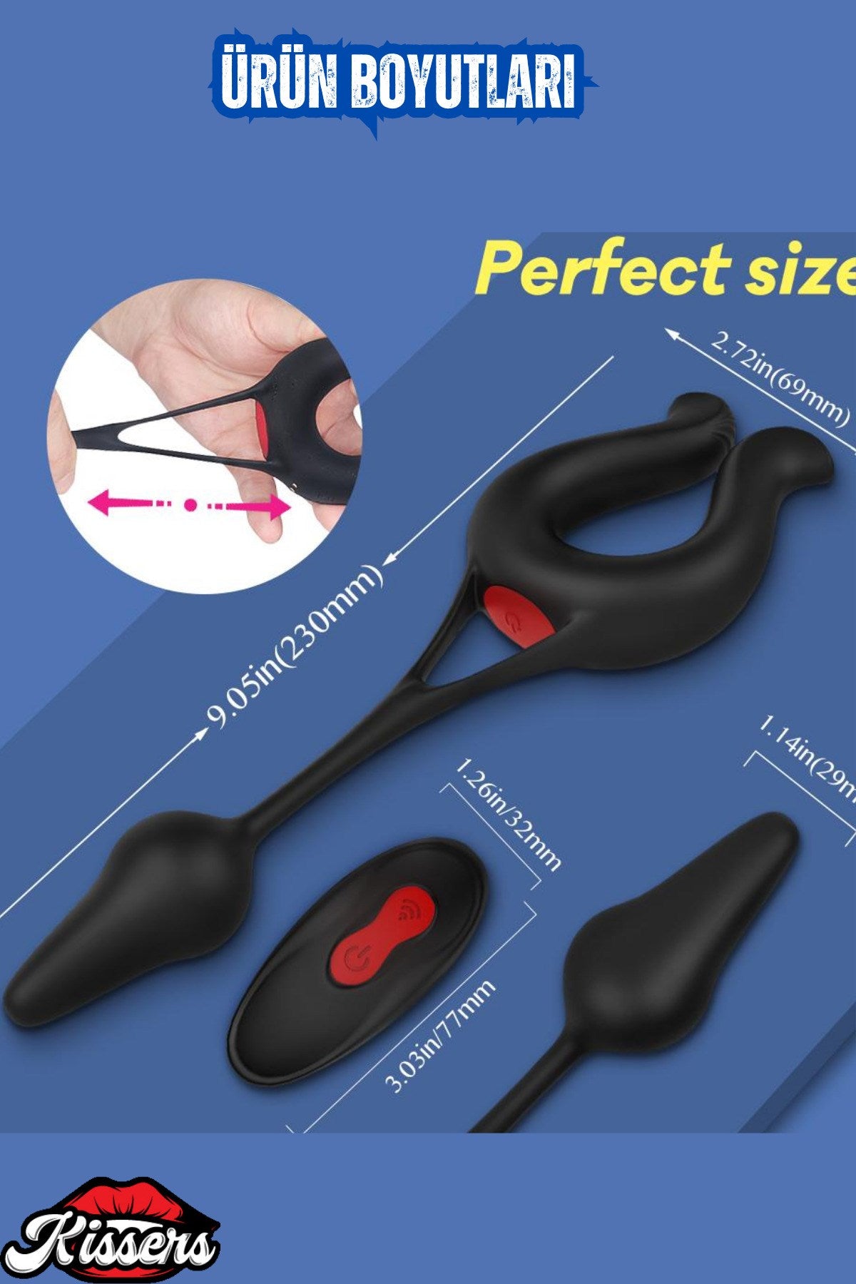 Şarjlı Kablosuz Kumandalı Klitoris Uyarıcı ve Masaj Vibratörü Penis Halkası