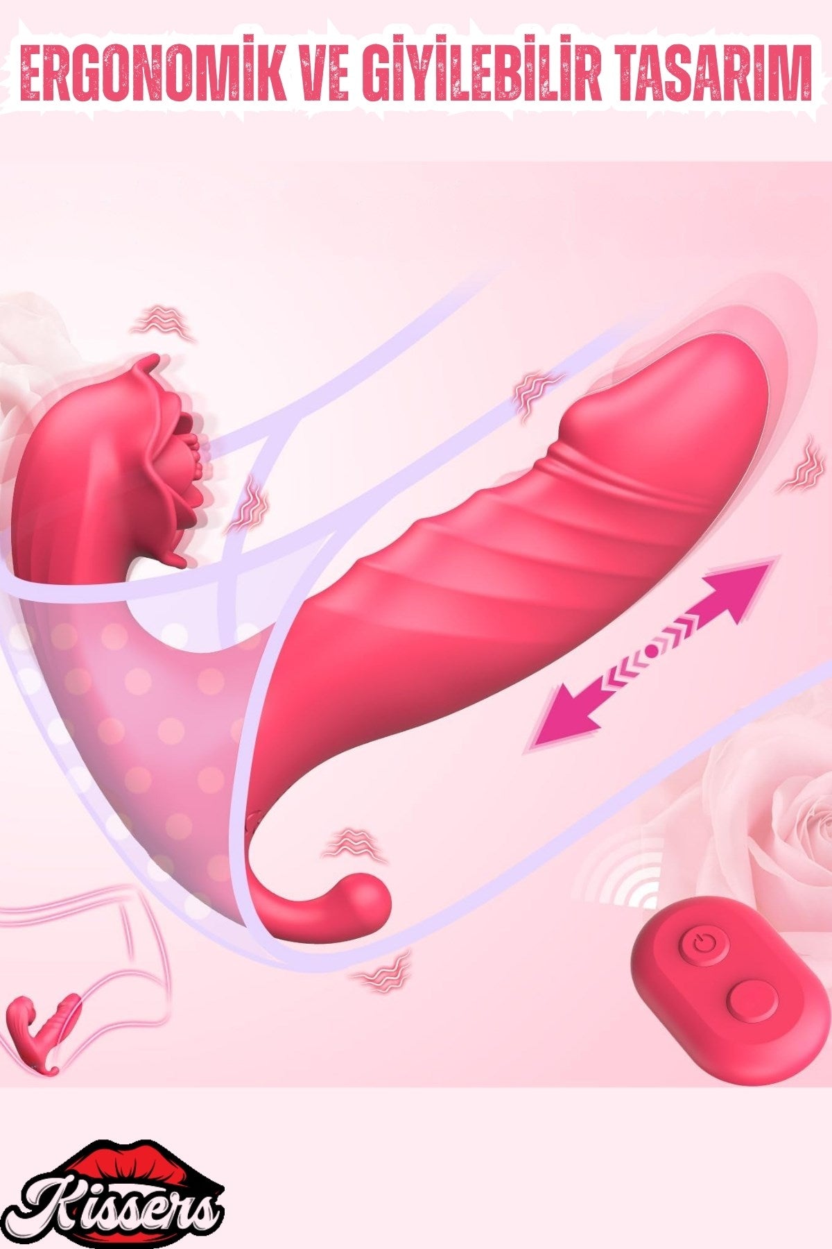 İleri Geri Hareketli Anal Vajina Klitoris Uyarıcılı 3in1 Giyilebilir Vibratör