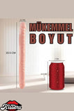 Realistik Dokuda Çift Taraflı Tırtıklı Uyarıcılı Ten Renk Gerçekçi Yapay Penis Dildo 34 Cm
