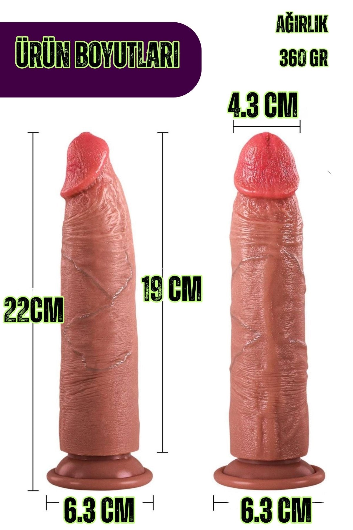 Ultra Yumuşak Damarlı Doku Çift Katmanlı Silikon Gerçekçi Testissiz Dildo Penis 22 Cm Hardry