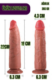 Ultra Yumuşak Damarlı Doku Çift Katmanlı Silikon Gerçekçi Testissiz Dildo Penis 22 Cm Hardry
