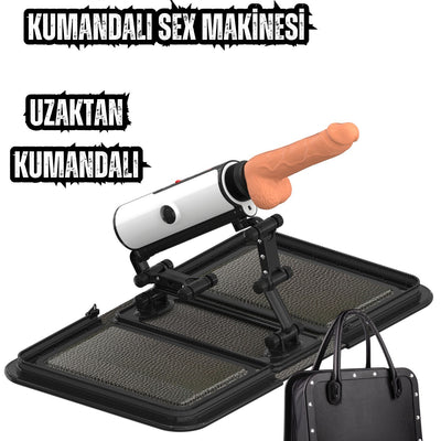 Özel Dekor Siyah Çantalı Değiştirilebilir Penisli Uzaktan Kumandalı Sex Makinesi