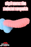 Cinsel Oyuncak Karanlıkta Parlayan Tırtıklı Dildo Ultra Yumuşak Realistik Yapay Penis 18 Cm