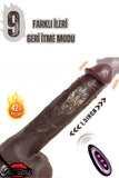 Uzaktan Kumandalı Isıtmalı Ileri Geri Hareketli Rotasyonlu Realistik Zenci Penis Dildo 25 Cm