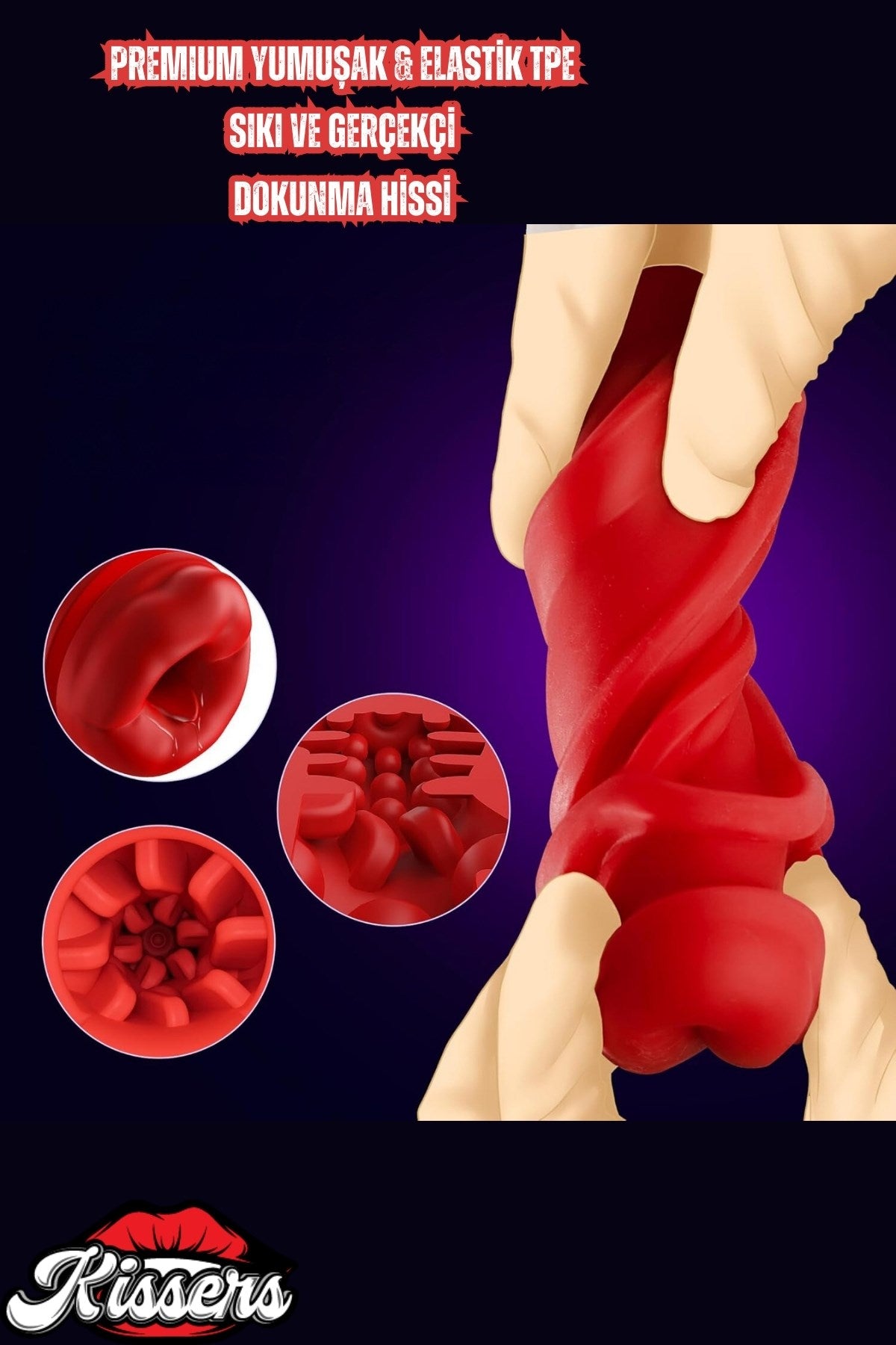 Akıllı Titreşimli Isıtmalı Dudak Tasarımlı Suni Vajina Oral Lcd Ekran Mastürbatör