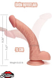 Ultra Gerçekçi Ten Rengi Realistik Belden Bağlamalı Damarlı Dildo Penis 18 Cm