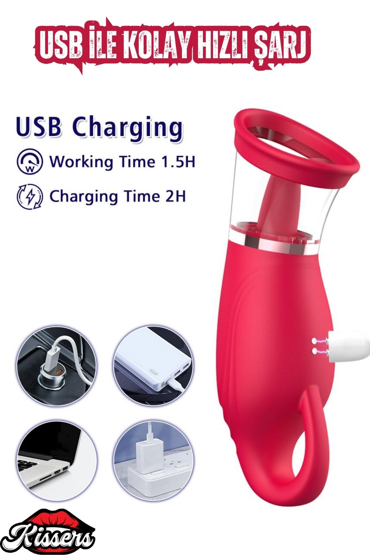 Monica Şarjlı Tutma Aparatlı Emiş Titreşim Dil Yalama Klitoris Uyarıcı Vibratör