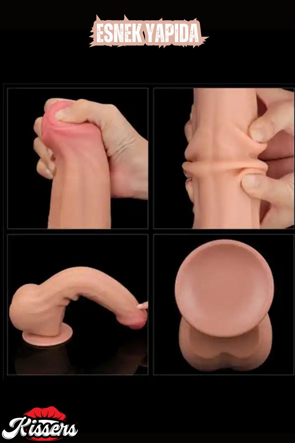 Çift Katmanlı Ultra Gerçekçi Ten Rengi Oynar Derili Realistik Dildo Penis 29 Cm