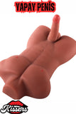 Anal Girişli Yarım Vücut Yapay Penis Dildo Erkek Realistik Manken Mastürbatör Melez 4.5 KG