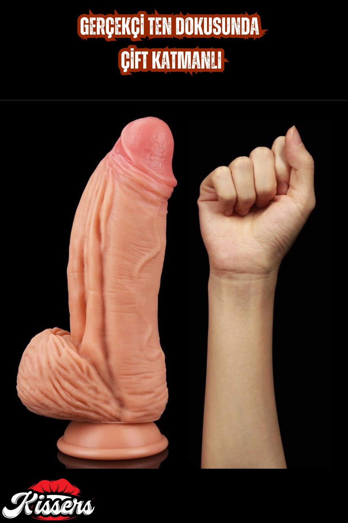 Yeni Nesil Çift Katmanlı testissiz Realistik Kalın Dildo Melez Penis dildo 27 cm