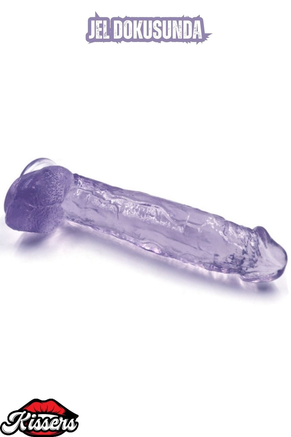 Ultra Realistik Damarlı Bükülebilir Vantuzlanabilir Jel Dokusunda Mavi Dildo Penis 30 Cm