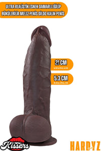 Ultra Realistik Esnek Damarlı Eğilip Bükülebilir Kalın Melez Penis Dildo Kalın Penis 21 Cm