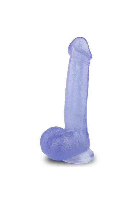 Ultra Realistik Eğilip Bükülebilir G Noktası Ve Klitoris Uyarıcı Mega Boy Jel Mor Penis Dildo 23 Cm