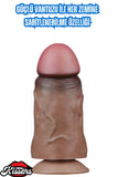 Yeni Nesil Çift Katmanlı Testissiz Realistik Kalın Dildo Melez Penis Dildo 27 CM