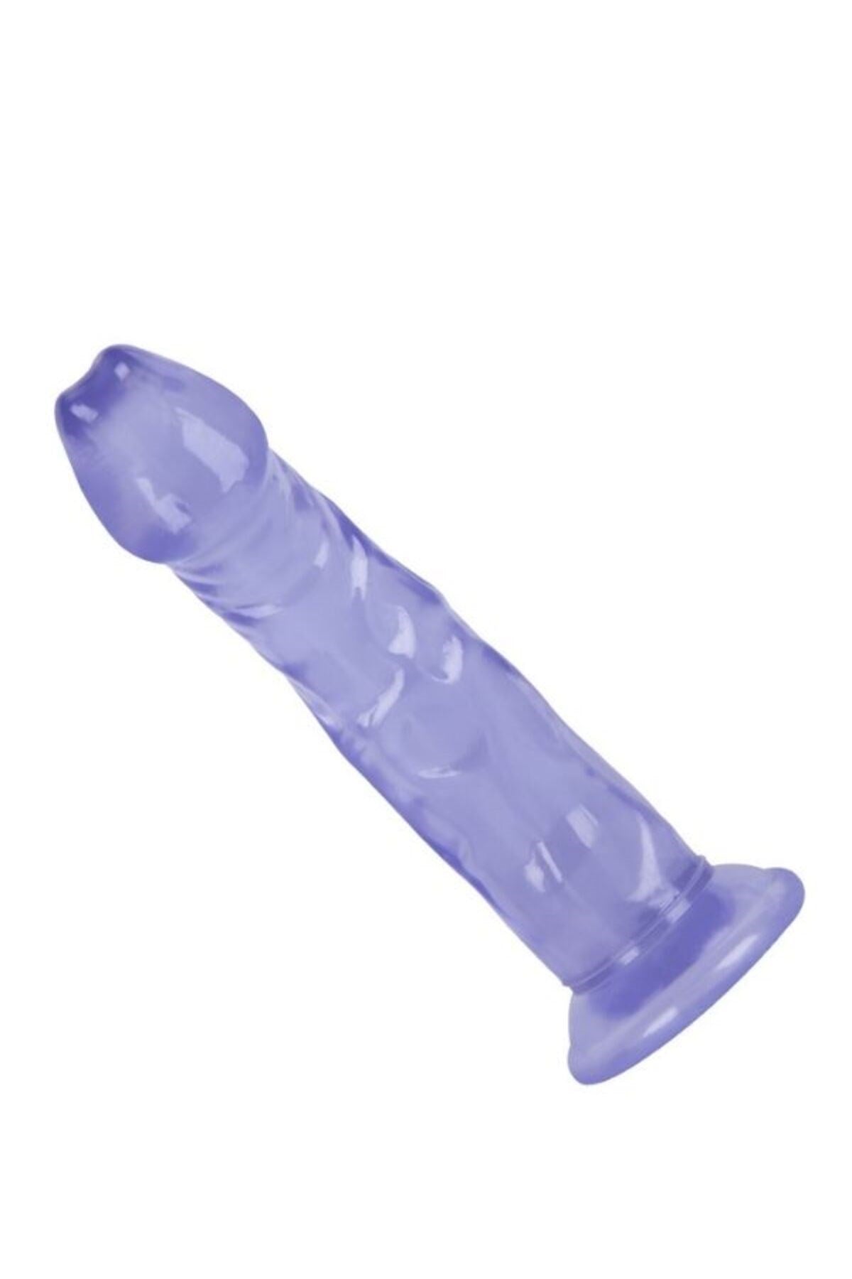 Ultra Realistik Eğilip Bükülebilir G Noktası Ve Klitoris Uyarıcı Mega Boy Jel Mor Penis Dildo 21 Cm