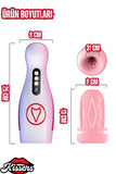 Emiş Modlu Titreşimli Kulaklı İnleme Sesli Rotasyonlu Vajina Girişli Şarjlı Tam Otomatik Mastürbatör