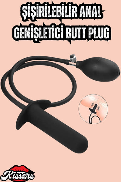 İnflatable Anal Plug Şişirilebilir Alıştırma Eğitimi Anal Genişletici Silikon Anal Butt Plug