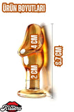 Tutamaçlı Kırılmaz Anal Ve Vajinal Uyarıcılı Penis Şeklinde Anal Butt Plug Cam Dildo