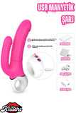 Tutma Aparatlı Çift Taraflı Anal ve G Nokta Uyarıcı 2'si 1 Arada Yumuşak Yapay Penis Çatal Vibratör