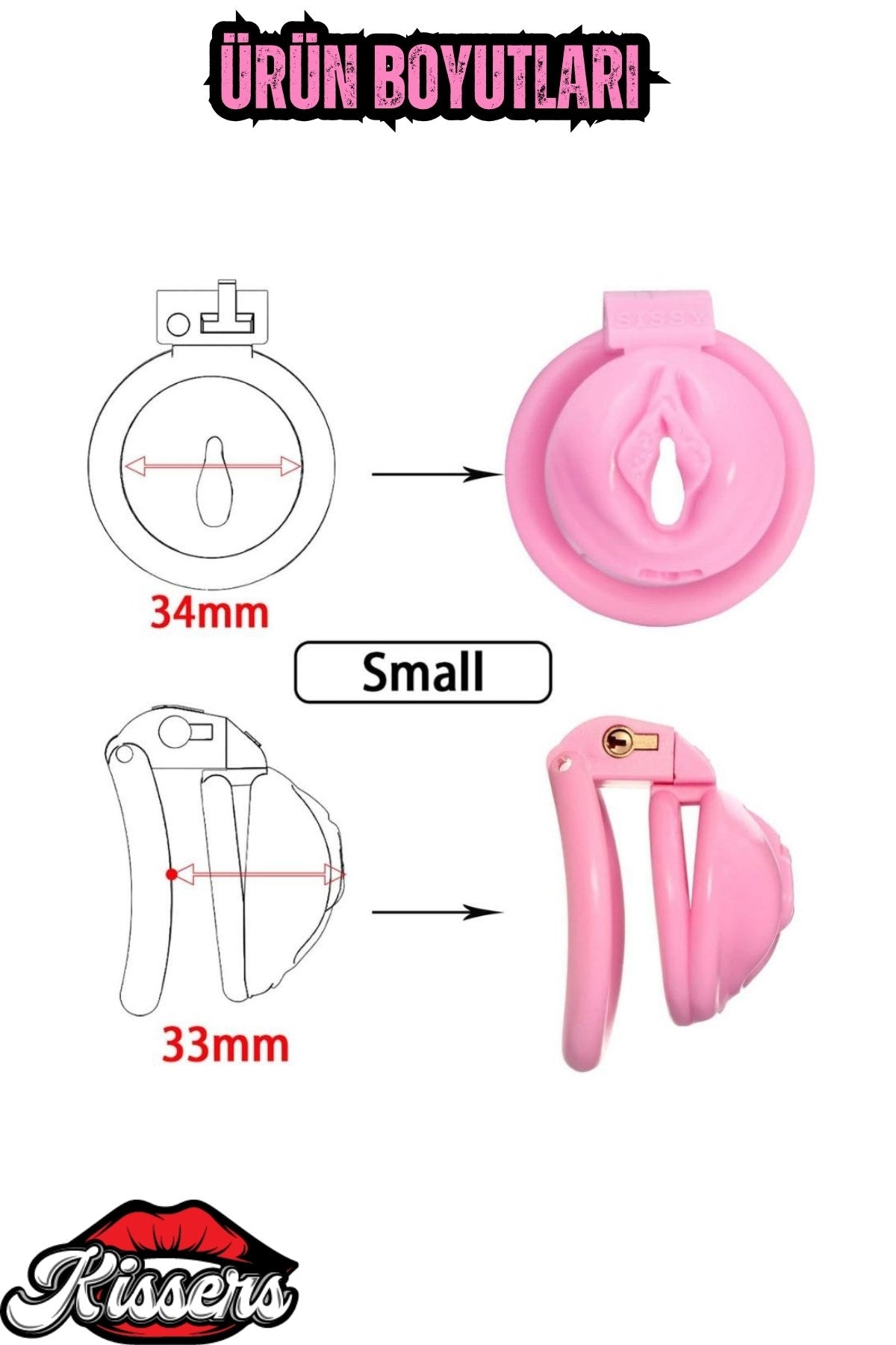 Vajina Görünümlü Plastik Penis Kilidi Bekaret Cihazı Chastity Cock Cage Penis Esaret Kafesi