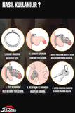 Chastity Cock Cage Erkek Bekaret Gümüş Renk Çelik Penis Esaret Kafesi
