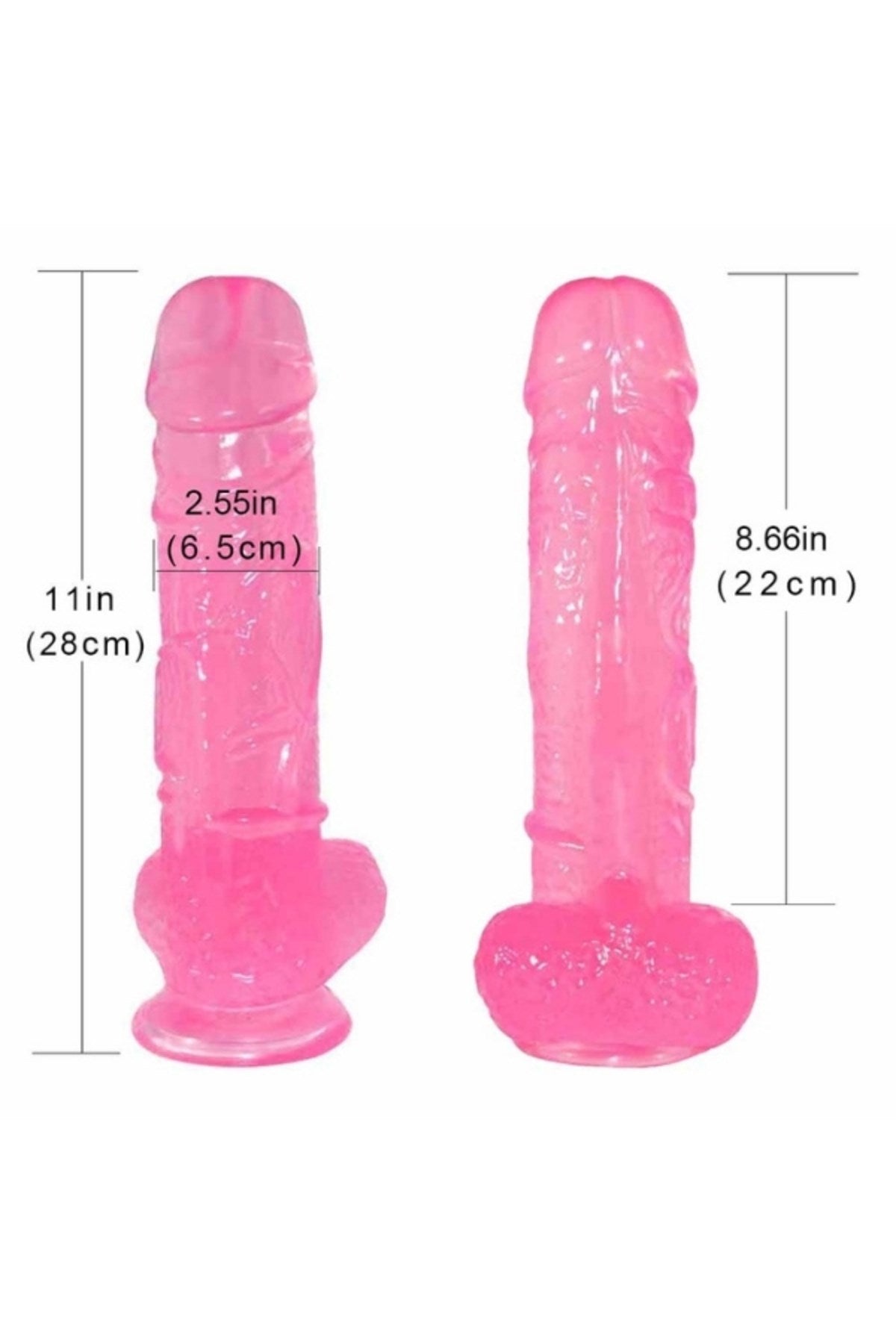 Ultra Realistik Eğilip Bükülebilir G Noktası Ve Klitoris Uyarıcı Dev Jel Pembe Penis Dildo 28 Cm