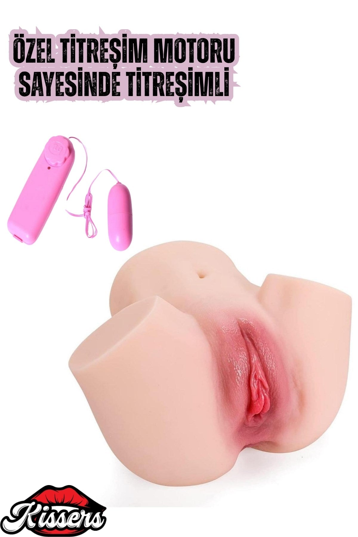 Yeni Nesil Titreşimli Gerçekçi Vajina 2in1 Anal Vajinal Mastürbatör Realistik Manken Kalça 24 Cm