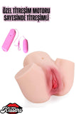 Yeni Nesil Titreşimli Gerçekçi Vajina 2in1 Anal Vajinal Mastürbatör Realistik Manken Kalça 24 Cm