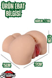 Gerçekçi Boyutta Kalça Mastürbatör Cinsel Oyuncak Çift Girişli Titreşimli Anal Vajina 1.1 Kg