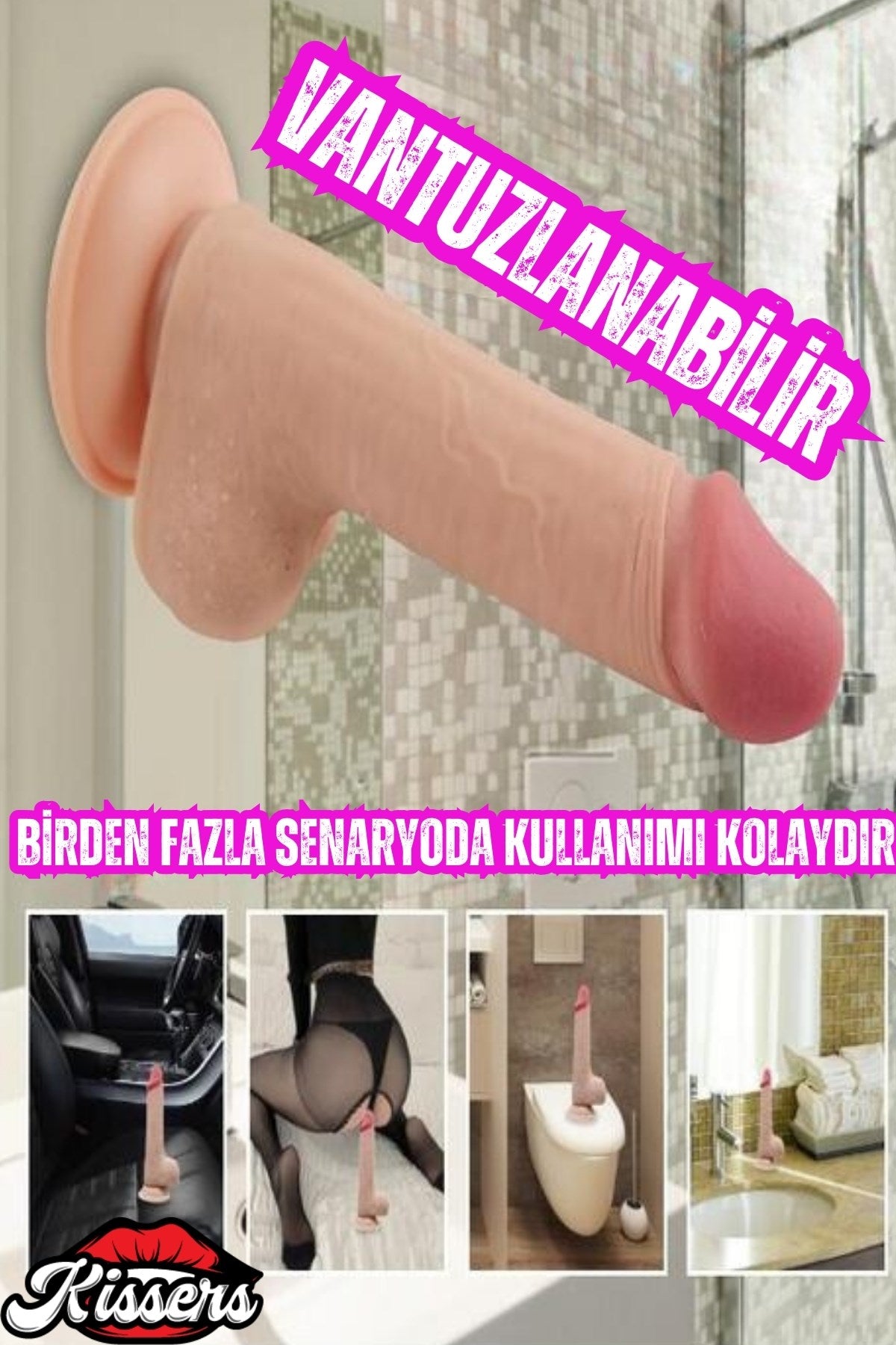 Çift Katmanlı Gerçekçi Kayar Deri Ultra Realistik Belden Bağlamalı Yapay Penis Dildo 17.5 Cm
