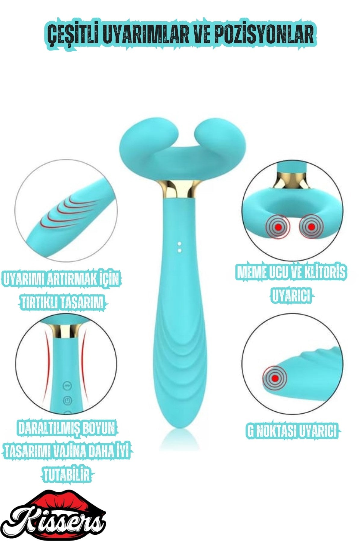 Çiftler ve Çeşitli Pozisyonlar İçin Çok Özellikli Çift Taraflı 3'ü 1 Arada Vibratör