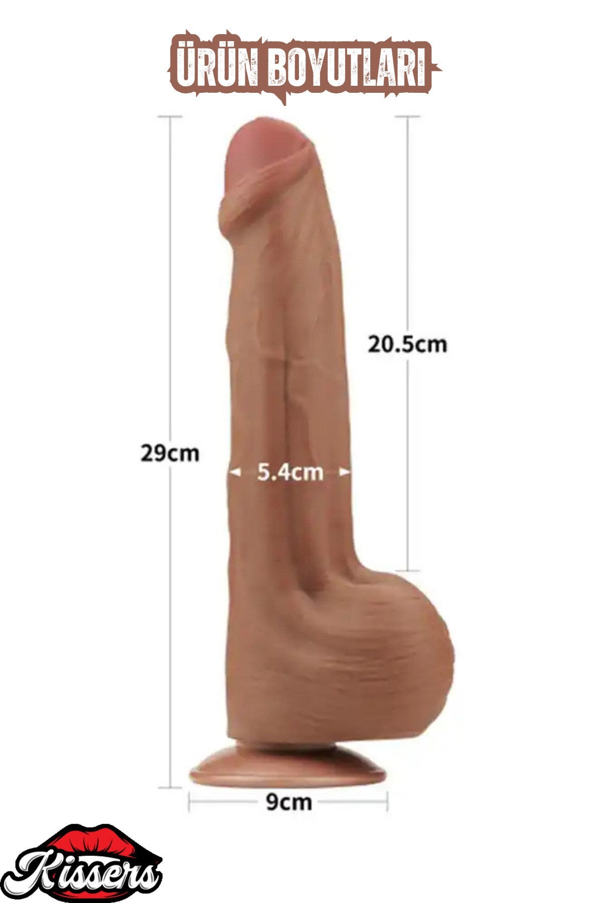Çift Katmanlı Ultra Gerçekçi  Oynar Derili Realistik Dildo Penis 29 Cm