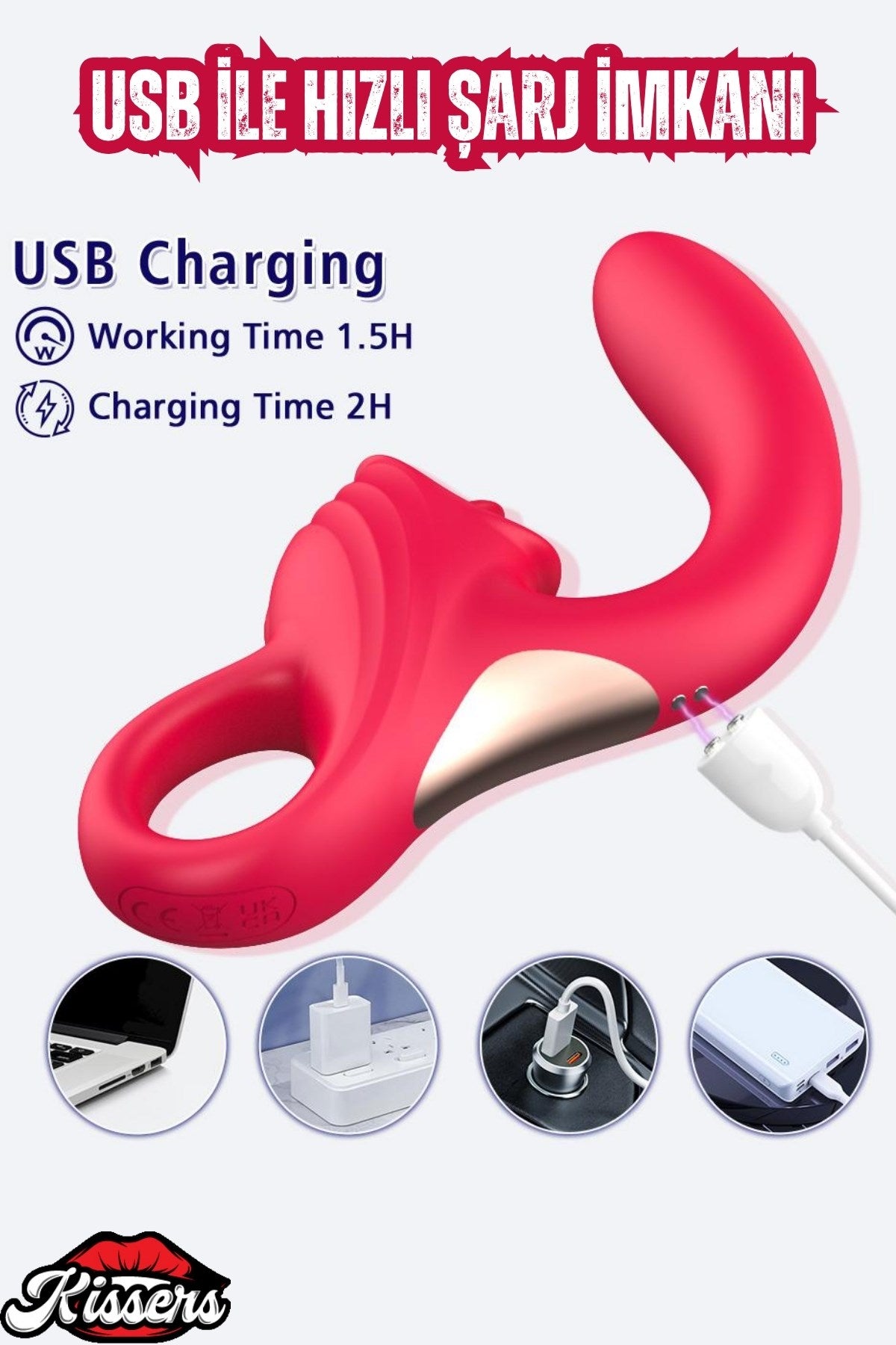 Cinsel Oyuncak Ellie Şarjlı Klitoris G Nokta Uyarıcı Dil Yalama Hareketli Kavisli Vibratör