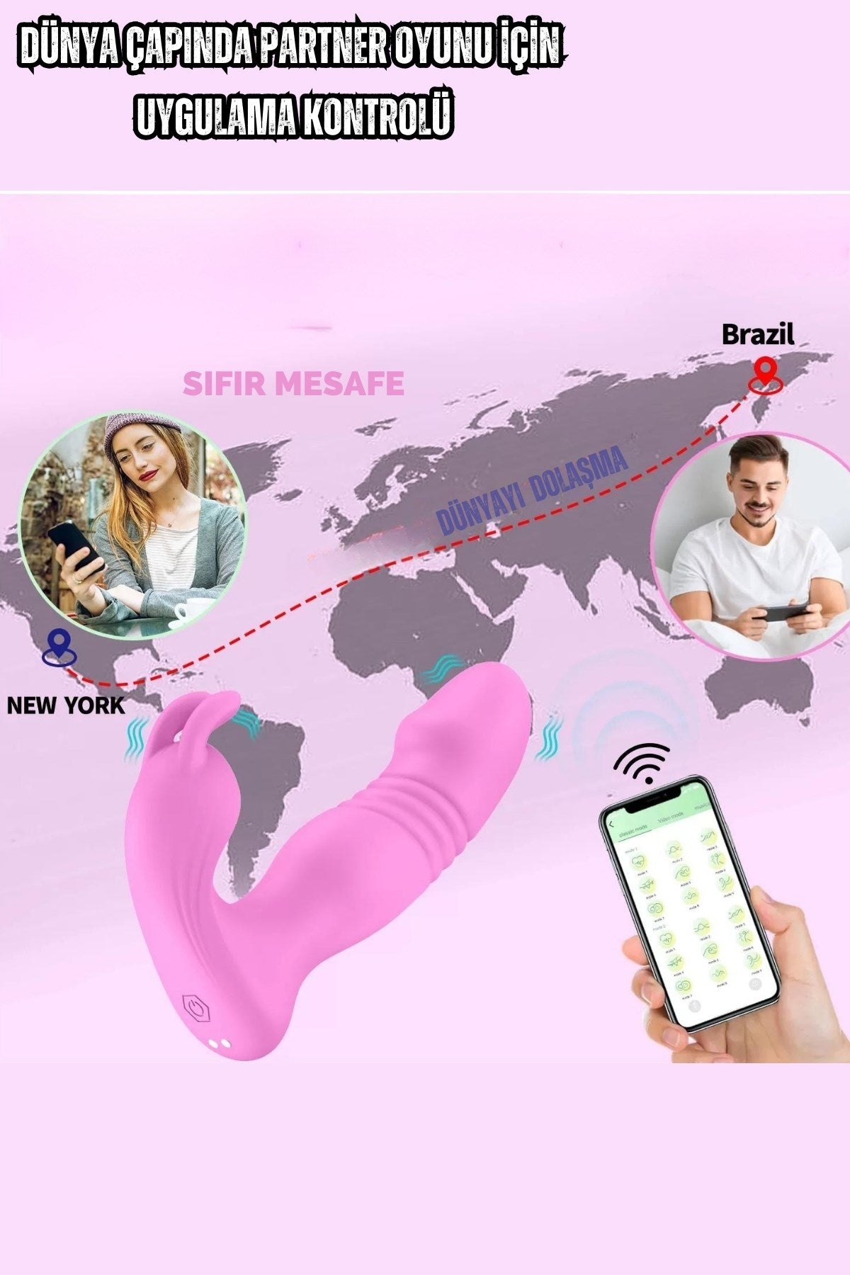 Uzaktan Kumandalı & Telefon Kontrollü İleri Geri Hareketli G Noktası Ve Klitoris Uyarıcılı Vibratör