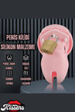 Bsdm Silikon Pembe Penis Kilidi Erkek Bekaret Cihazı Chastity Cock Cage Penis Esaret Kafesi