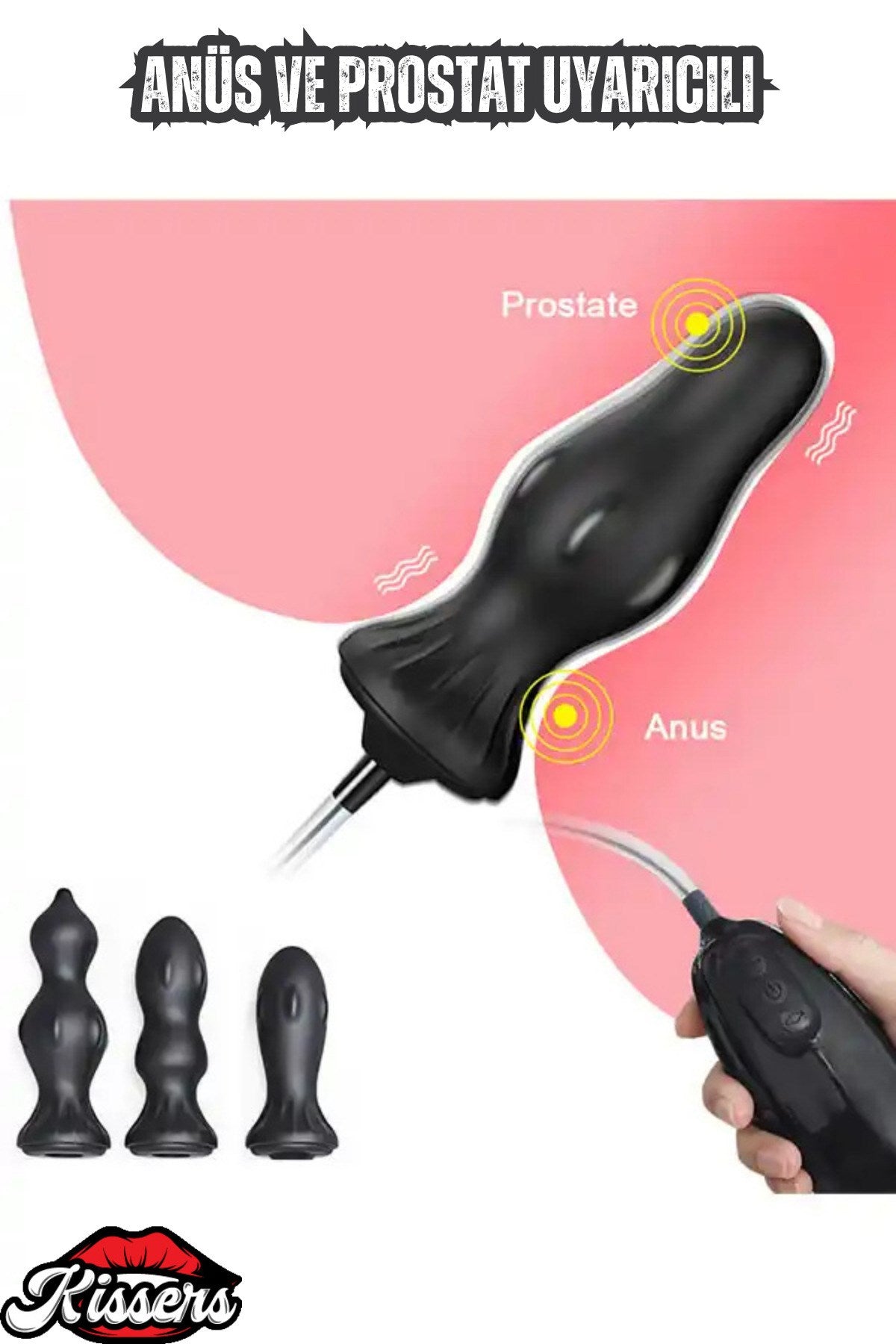 4 Farklı Başlıklı 8 Şişirme 6 Titreşim Modlu Şarjlı Şişirilebilir Anal Set