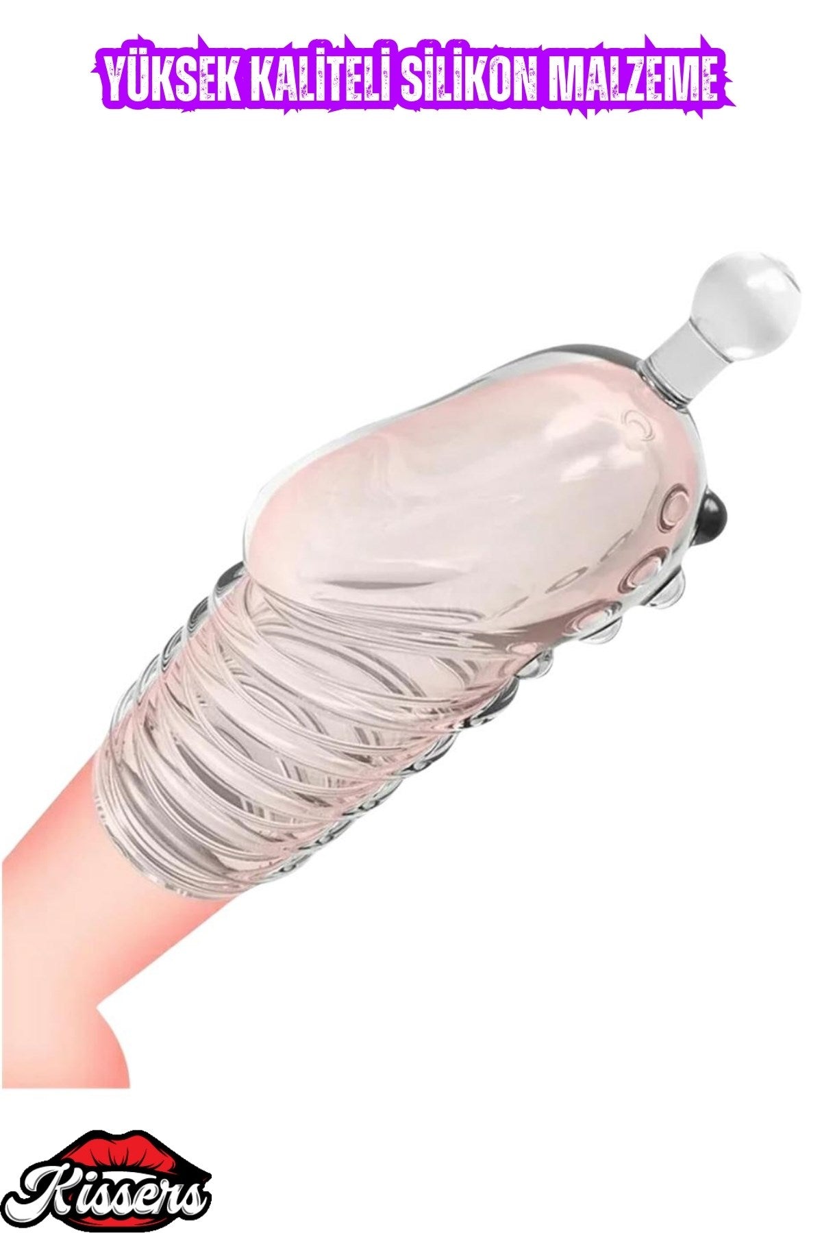 Cinsel Oyuncak Tekrar Kullanılabilir Tırtıklı G Nokta Uyarıcı Kavrayan Silikon Penis Kılıfı